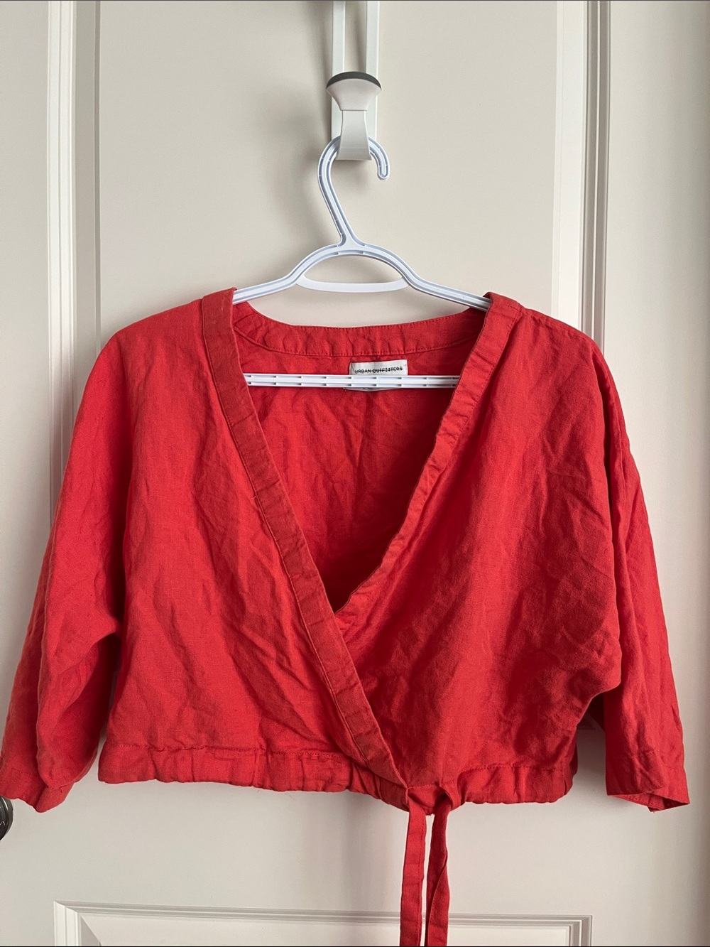 Urban Outfitters Red Wrap Crop Top
